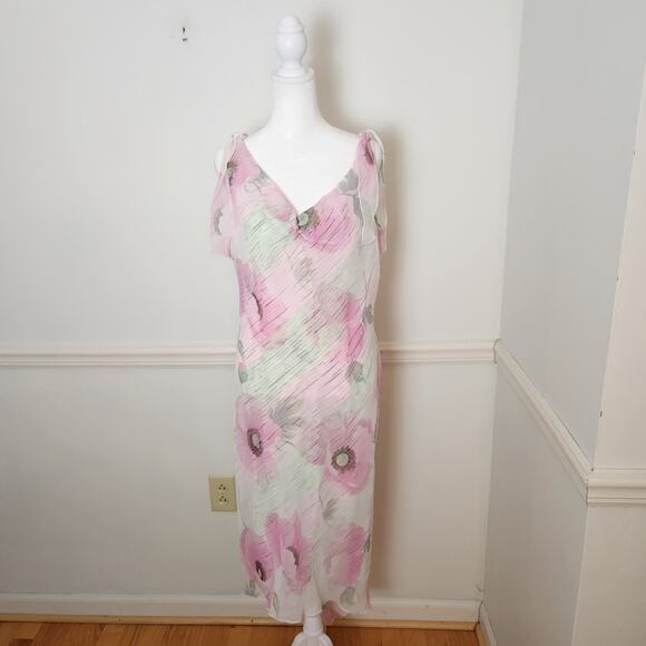 Vtg 90s Y2K Speechless Dress Size 13 Juniors Maxi Fairy Floral Pink WhimsiGoth - Picture 1 of 13